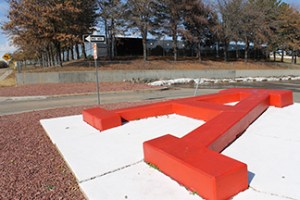 Image: A photo os the "A" located on the grounds of Arvada High school. 