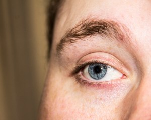 A close up of a blue eye.